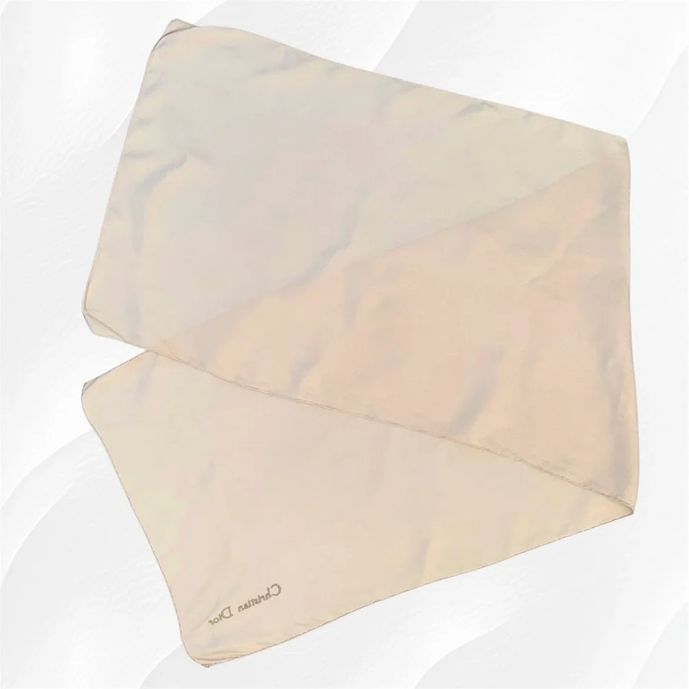 Christian Dior Cream Silk Scarf Wrap ~ 44” x 13-1/2”